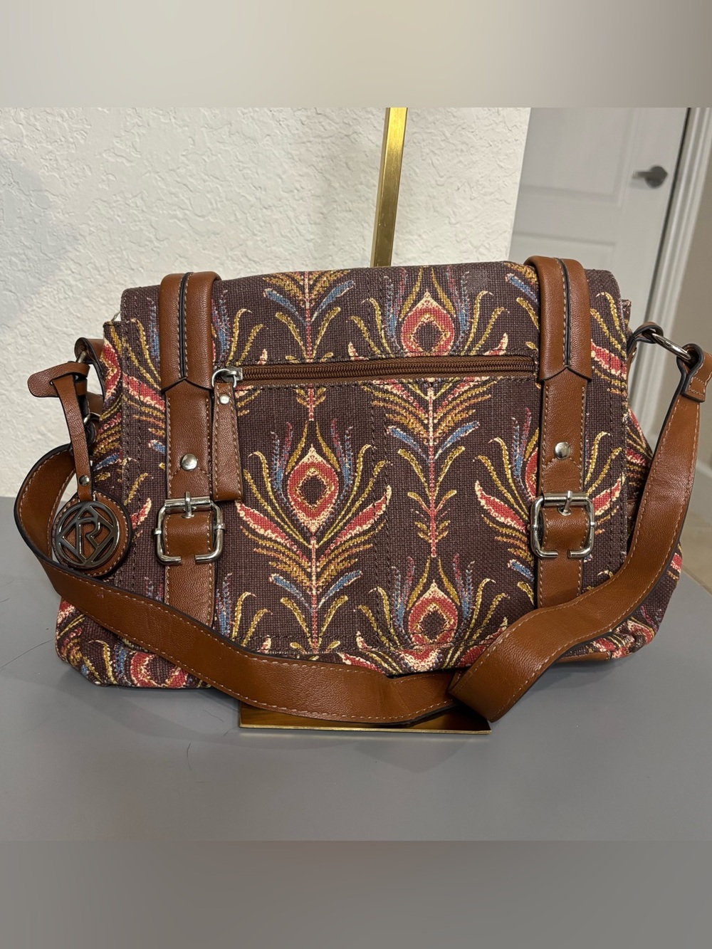 Relic by Fossil Tapestry Peacock Feather Crossbody Bag MSRP 65